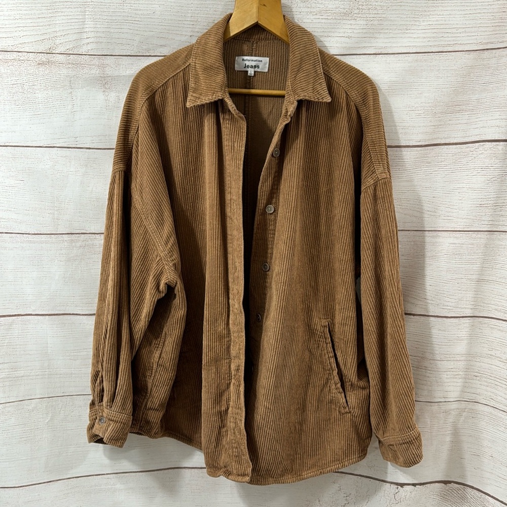 Women's Reformation Jeans tan/light brown corduroy jacket Large